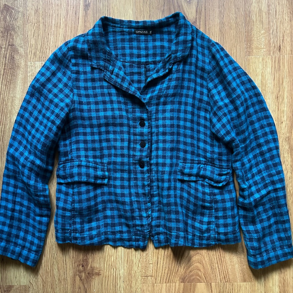 Grizas Black and Blue Checkered Blazer